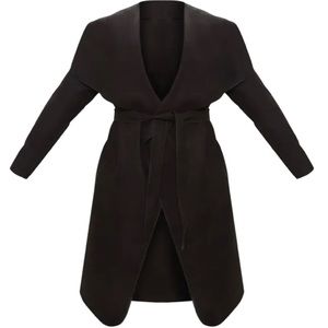 Plus Black Waterfall Coat